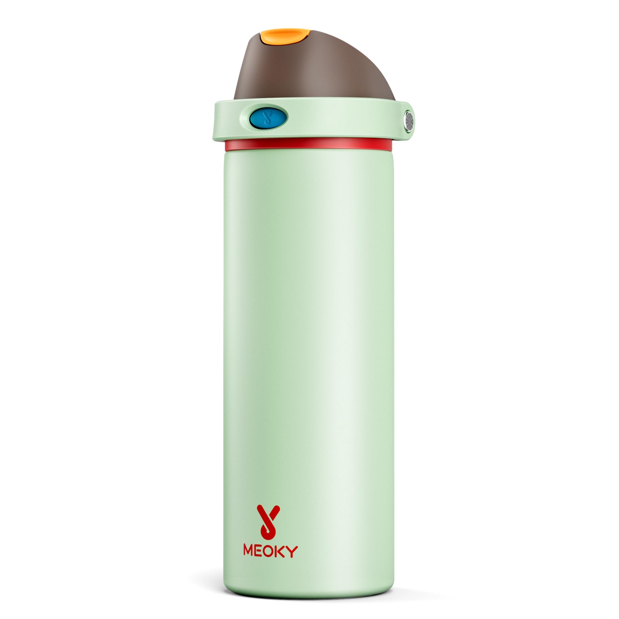 24 oz Insulated Water Bottle for Sports: Meoky Stainless Steel Water Bottle with 2-in-1 Straw and Spout Lid - Leak Proof, Cold for 24 Hours, Fits in Car Cup Holder, BPA-Free for Travel Gym, Night