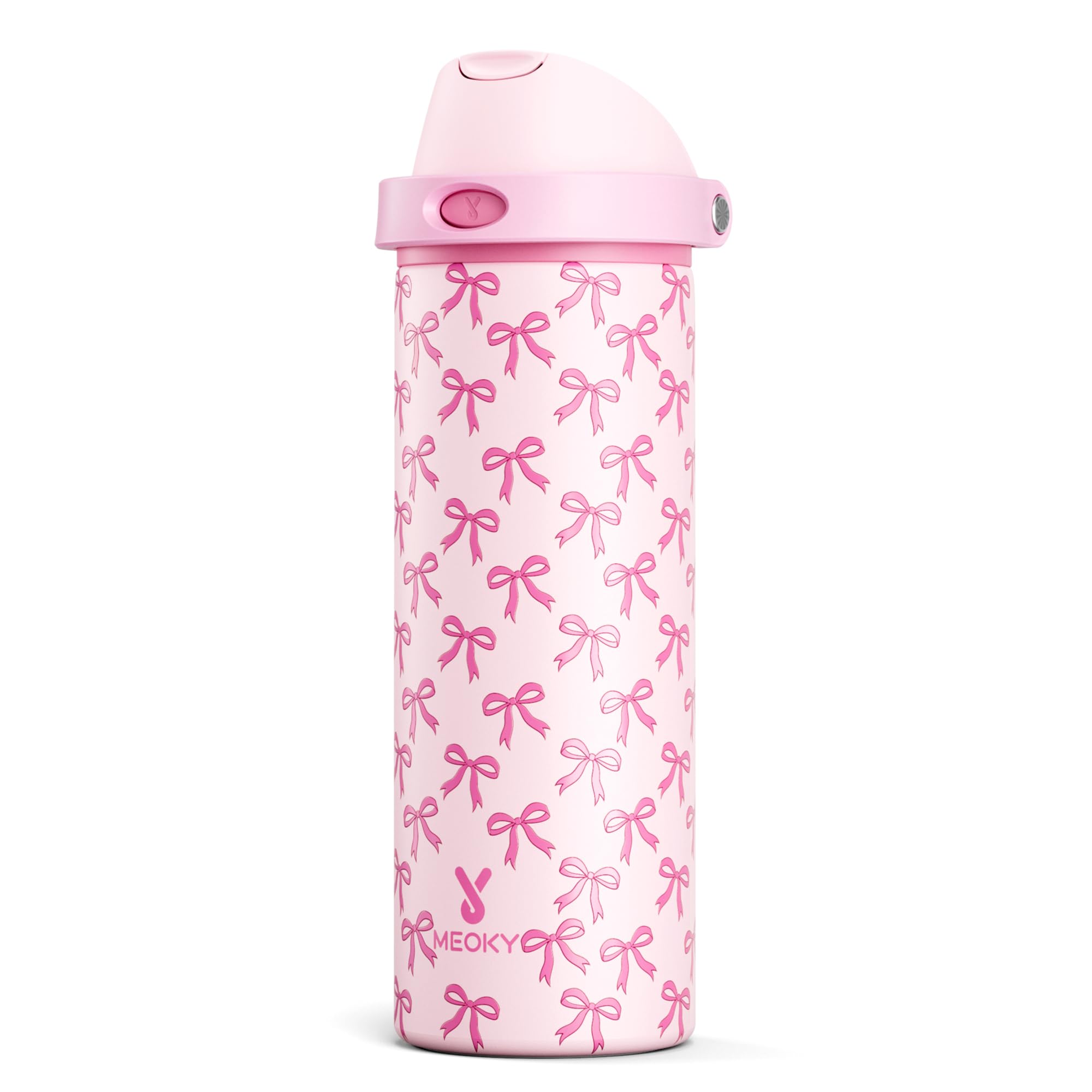 24 oz Insulated Water Bottle for Sports: Meoky Stainless Steel Water Bottle with 2-in-1 Straw and Spout Lid - Leak Proof, Cold for 24 Hours, Fits in Car Cup Holder, BPA-Free for Travel Gym, Night