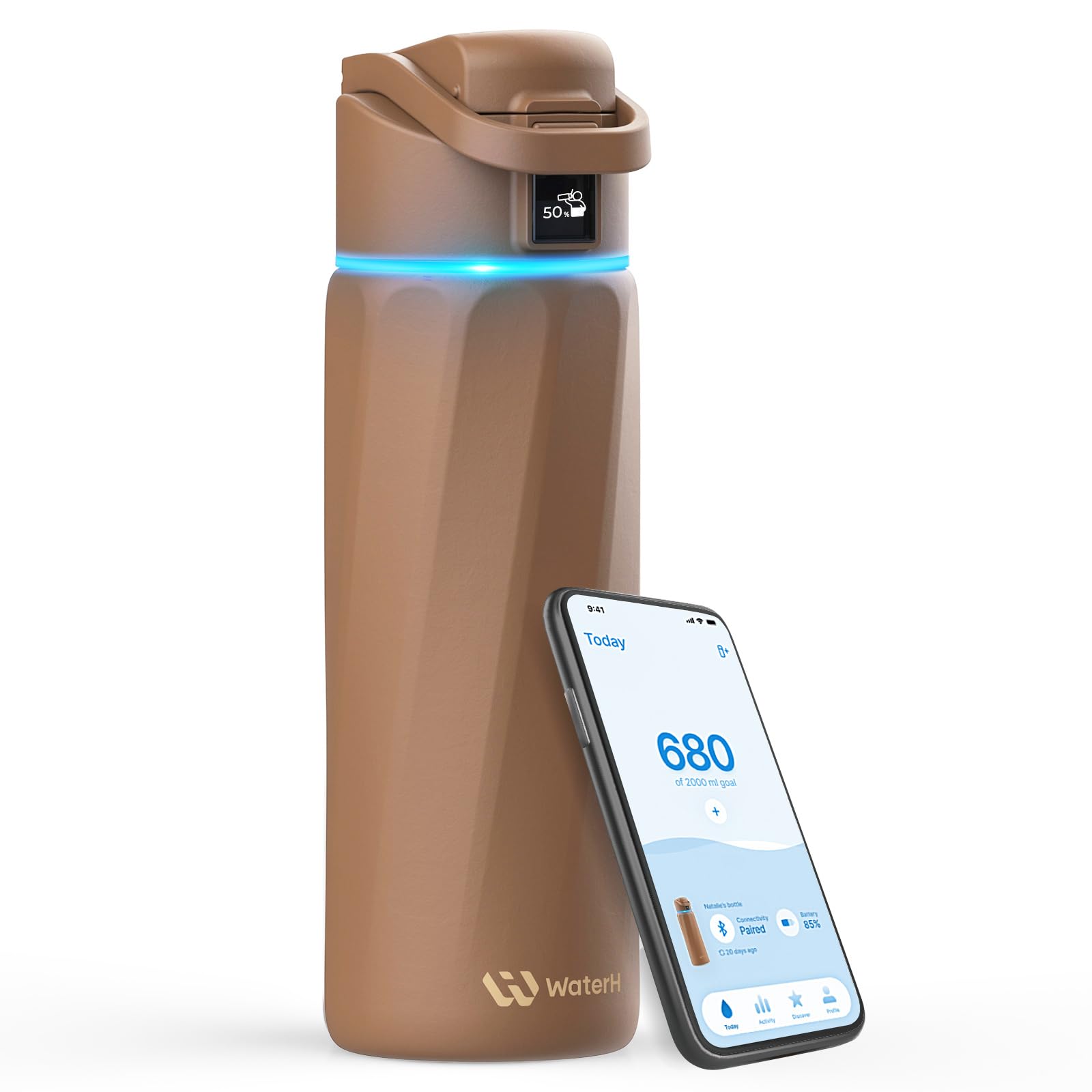 BOOST Smart Water Bottle with Reminder & Tracker, Double Wall Vacuum Insulated Bottles Stainless Steel, 32oz BPA-Free Wide Mouth for School, Gym, Office, Ideal for Mother's Day