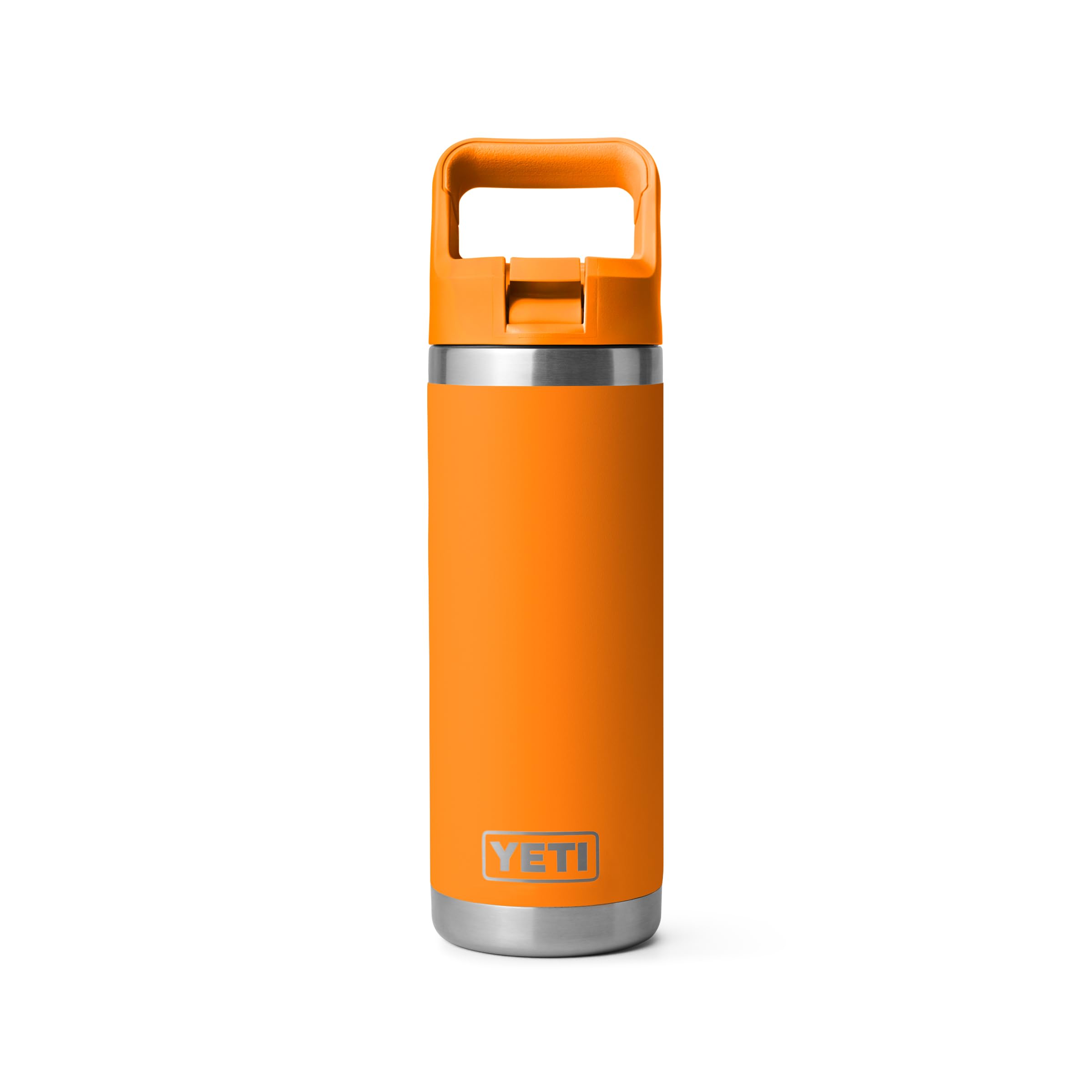 YETI Rambler 18 oz Bottle, Vacuum Insulated, Stainless Steel with Color Matching Straw Cap, Rescue Red
