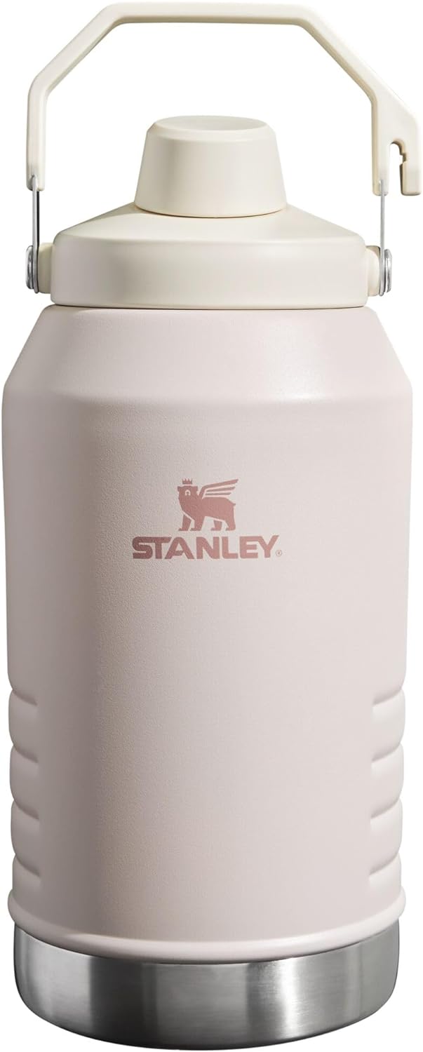Stanley IceFlow Fast Flow Jug with Handle 96 oz | Twist On Angled Spout Lid | Leakproof for Travel and Sports | Insulated Stainless Steel | BPA-Free | Rose Quartz