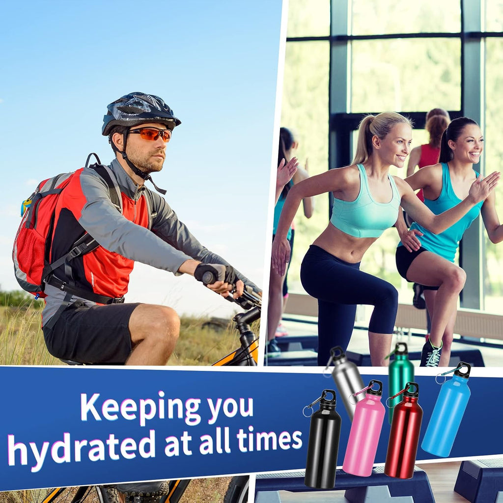 Yaomiao 36 Pcs Lightweight Aluminum Water Bottle Bulk 17 oz Leak Proof Bike Water Sports Bottles with Buckle and Twist Cap Team Reusable for Sports Gym Bicycle Camping (Fashion Tones)