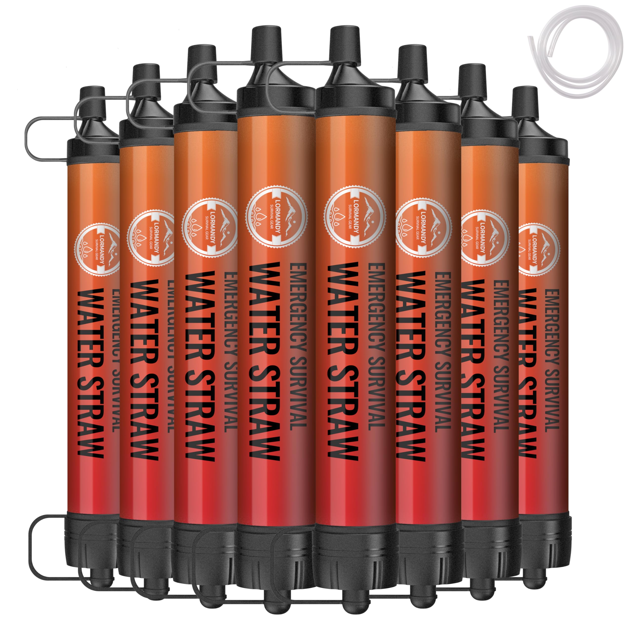Straw Water Filter 5 Pack – Outdoor Camping & Hiking Survival Gear Kit for Family Use, Ultra-Light Personal Filter Straws for Backpacking, Travel, Bug-Out Bags and Emergency Preparedness