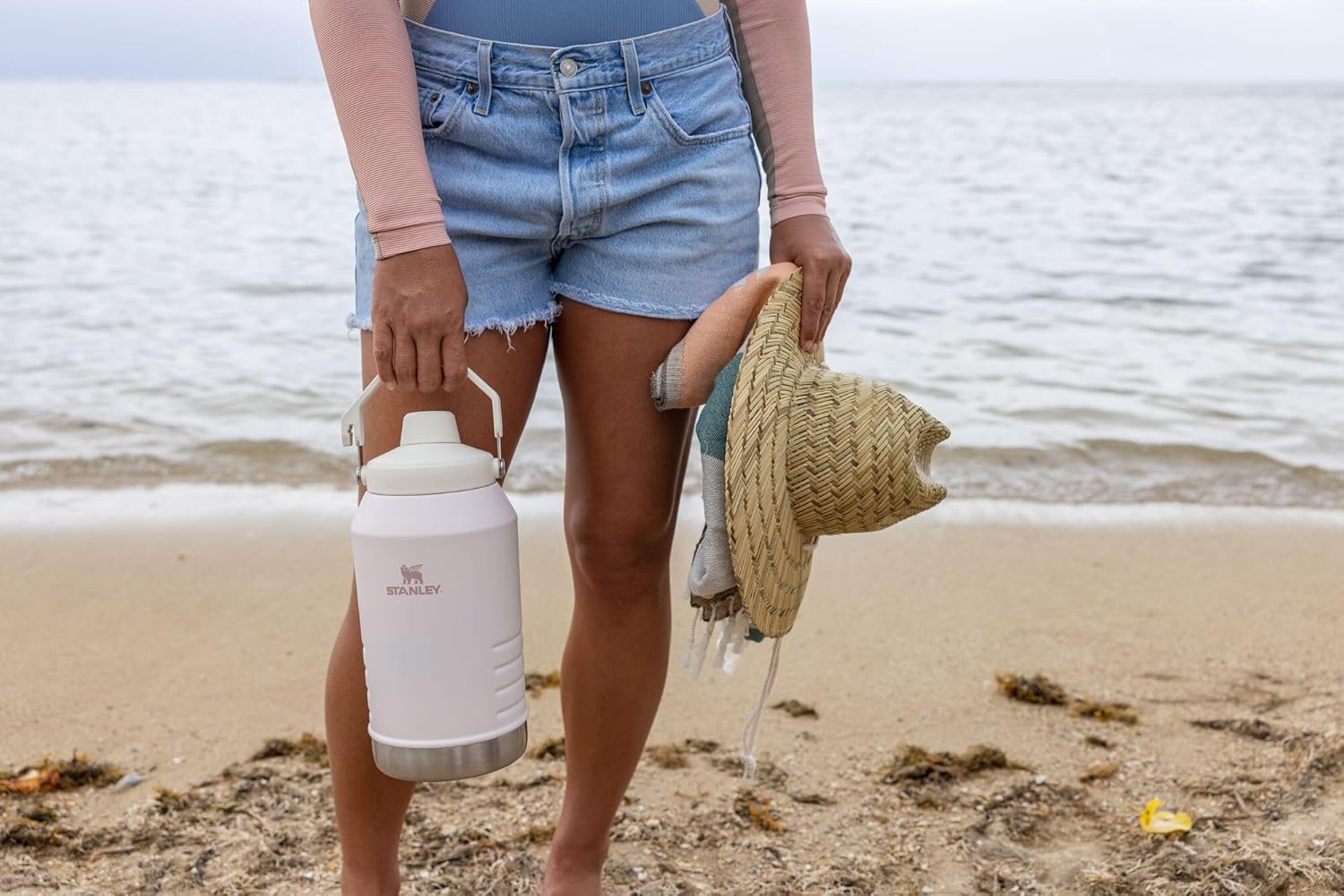 Stanley IceFlow Fast Flow Jug with Handle 96 oz | Twist On Angled Spout Lid | Leakproof for Travel and Sports | Insulated Stainless Steel | BPA-Free | Rose Quartz